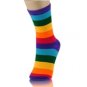 6 Pairs Pack Women Rainbow Stripes Novelty Fancy Design Crew Socks 9-11