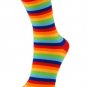 6 Pairs Pack Women Rainbow Stripes Novelty Fancy Design Crew Socks 9-11