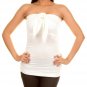 Strapless Tied Tube Top w/Crunch Detail -  Blouse, Clubwear, Bandeau, Small