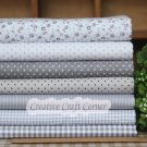 Gray Color Assorted Patterns Bundle Cotton Fabrics