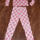 Hanna Andersson pink circles cotton PJ pajama sleep set 140