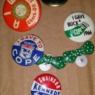 LOT OF VINTAGE ELECTION LABOR PINS & BUTTONS KENNEDY COPE AIW AFL-CIO