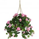 Geranium Silk Hanging Basket (Pink)