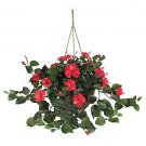 Hibiscus Silk Hanging Basket