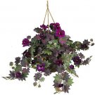 Morning Glory Silk Hanging Basket