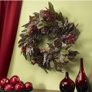 24" Pinecone, Berry & Feather Wreath