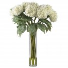 Hydrangea w/Cylinder Silk Flower Arrangement - White