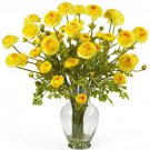 Ranunculus Liquid Illusion Silk Flower Arrangement (Color: Yellow)