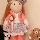 Rag dolls handmade Doll Luce pink Cream doll gray.