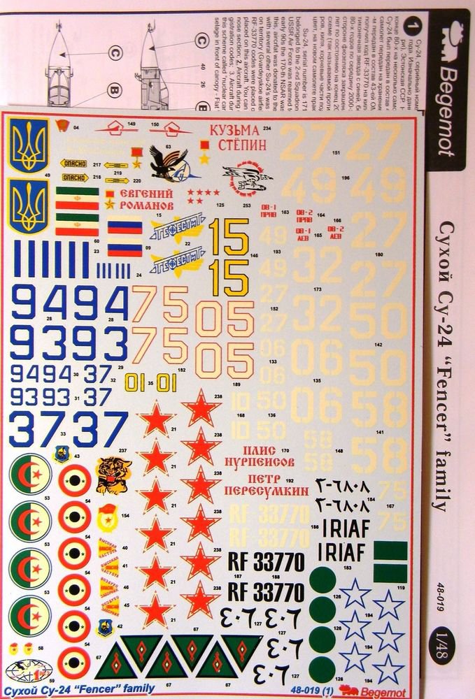 BGM-48019 Begemot decals 1/48 Sukhoi Su-24 Fencer Russian Attack Aircraft