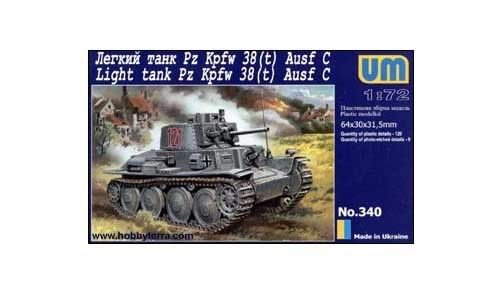 UMD-340 UM  1/72 Pz Kpfw 38(t) Ausf C German WW2 Light Tank model kit