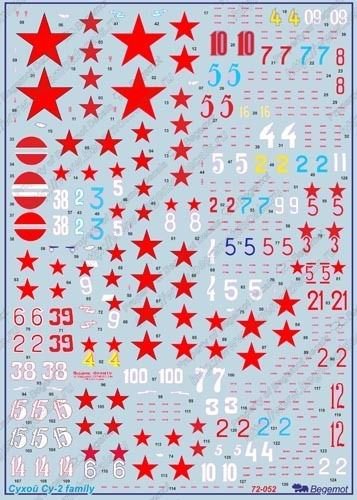 BGM-72052 Begemot decals 1/72 Sukhoi Su-2 Soviet WW2 Light Bomber Family