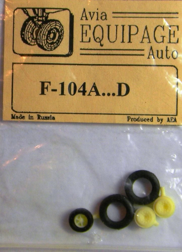 EQB72064a Equipage 1/72 Rubber Wheels for Lockheed F-104A ... F-104D Starfighter