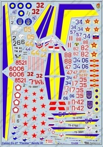 BGM-72026 Begemot Decals 1/72 Sukhoi Su-27 Flanker Russian Jet Fighter (part 2)