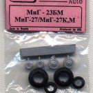 EQG72030 Equipage 1/72 Rubber Wheels for Mikoyan MiG-23BM / MiG-27 Aircraft
