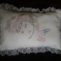 Handcrafted hand embroidered decorative throw bed pillow sleeping child handmade