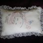 Handcrafted hand embroidered decorative throw bed pillow sleeping child handmade