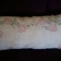 handcrafted hand embroidered decorative throw bed pillow pink roses