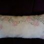 handcrafted hand embroidered decorative throw bed pillow pink roses
