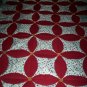 less than traditional burgundy quilt wooden buttons 59 inches by 44 inches handmade