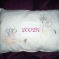 Handcrafted embroidered decorative throw bed pillow tooth fairy pillow