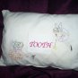 Handcrafted embroidered decorative throw bed pillow tooth fairy pillow