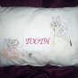 Handcrafted embroidered decorative throw bed pillow tooth fairy pillow