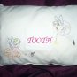 Handcrafted embroidered decorative throw bed pillow tooth fairy pillow
