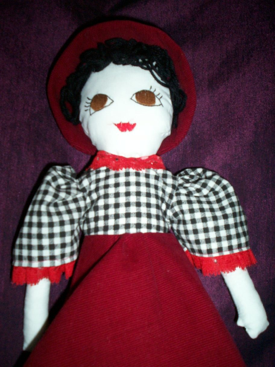 handmade prairie doll black hair a best friend 20 inches tall
