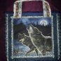 wolf tote grocery beach bag book bag handmade reusable go green handcrafted bags