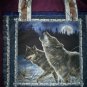 wolf tote grocery beach bag book bag handmade reusable go green handcrafted bags