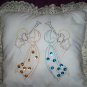 hand embroidered decorative throw bed pillow handmade angels on high rejoicing