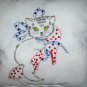 embroidered with bead work decorative throw pillow kitty cat in a red shoe white lace
