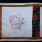 a rose hand embroidered vanity dresser table scarf runner