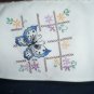 blue butterfly 2 slice toaster cover hand embroidered on white fabric