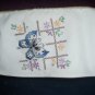blue butterfly 2 slice toaster cover hand embroidered on white fabric