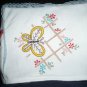 2 slice toaster cover yellow butterfly on a brown trellises hand embroidered on white fabric