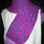 rainbow and purple adult knitted winter scarf handmade