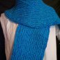 two tone blue loom knitted winter scarf handmade