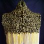 black and yellow loom knitted winter scarf handmade