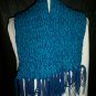 dark blue teal blue knitted winter scarf handmade