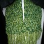 light to dark multi green knitted winter scarf handmade