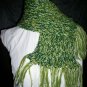 light to dark multi green knitted winter scarf handmade