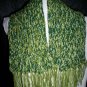 light to dark multi green knitted winter scarf handmade