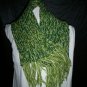 light to dark multi green knitted winter scarf handmade