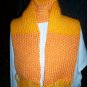child hat scarf set knitted light and dark orange handmade