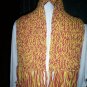 child knitted winter scarf handmade rose and yellow