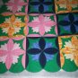 handmade less than traditional circle throw quilt 53 x 50 inches rainbow of color