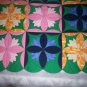 handmade less than traditional circle throw quilt 53 x 50 inches rainbow of color