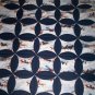 circle throw lap quilt handmade 60 x 47 wild horses and dark blue
